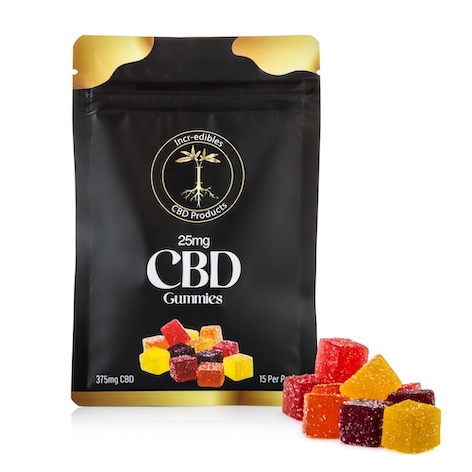 Incr-edibles 25mg CBD Gummies 15-pack with mixed fruit gummies